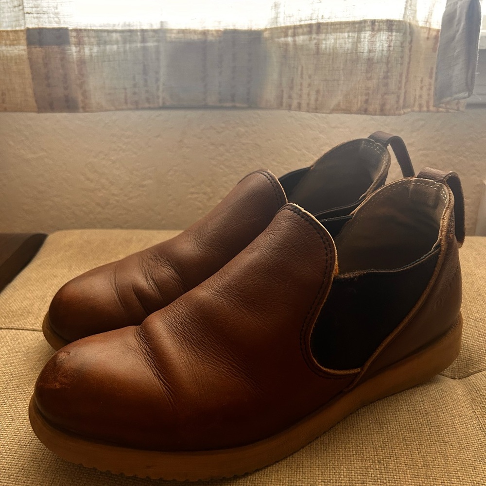 Red Wing heritage slip on leather postman shoes